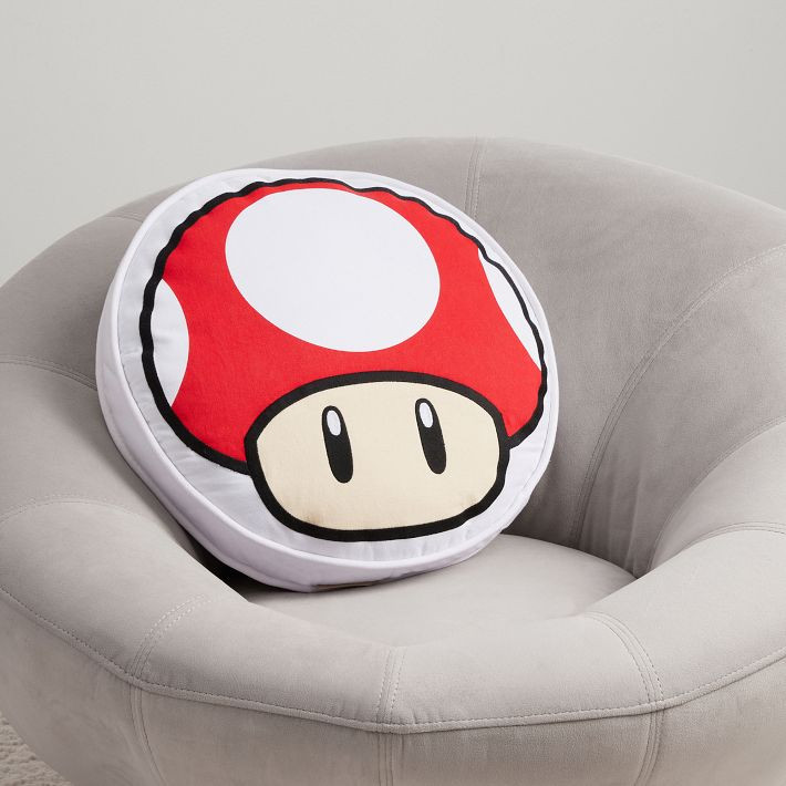 Super Mario™ Super Mushroom 1-Up Mushroom Reversible Pillow | Pottery Barn Teen