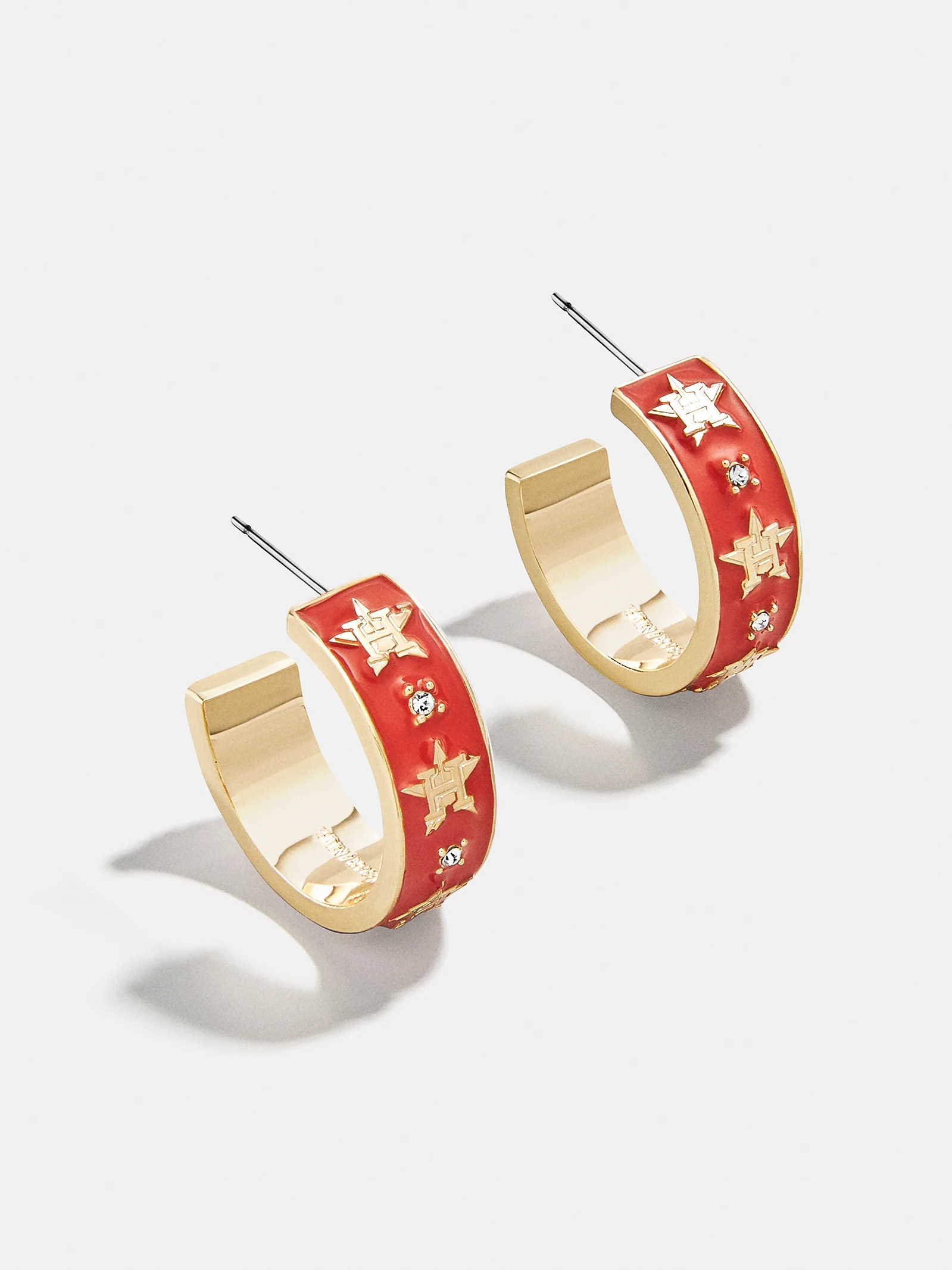 WEAR By Erin Andrews X BaubleBar Houston Astros Enamel Hoop Earrings - Houston Astros | BaubleBar (US)