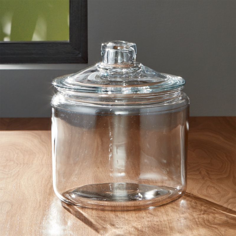 Heritage Hill 96 oz. Glass Jar with Lid + Reviews | Crate and Barrel | Crate & Barrel