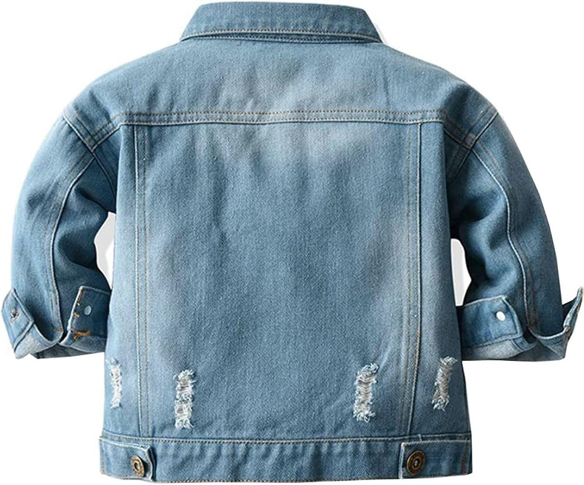 Cromoncent Boys Girls Child Denim Jacket Button Down Coat | Amazon (US)