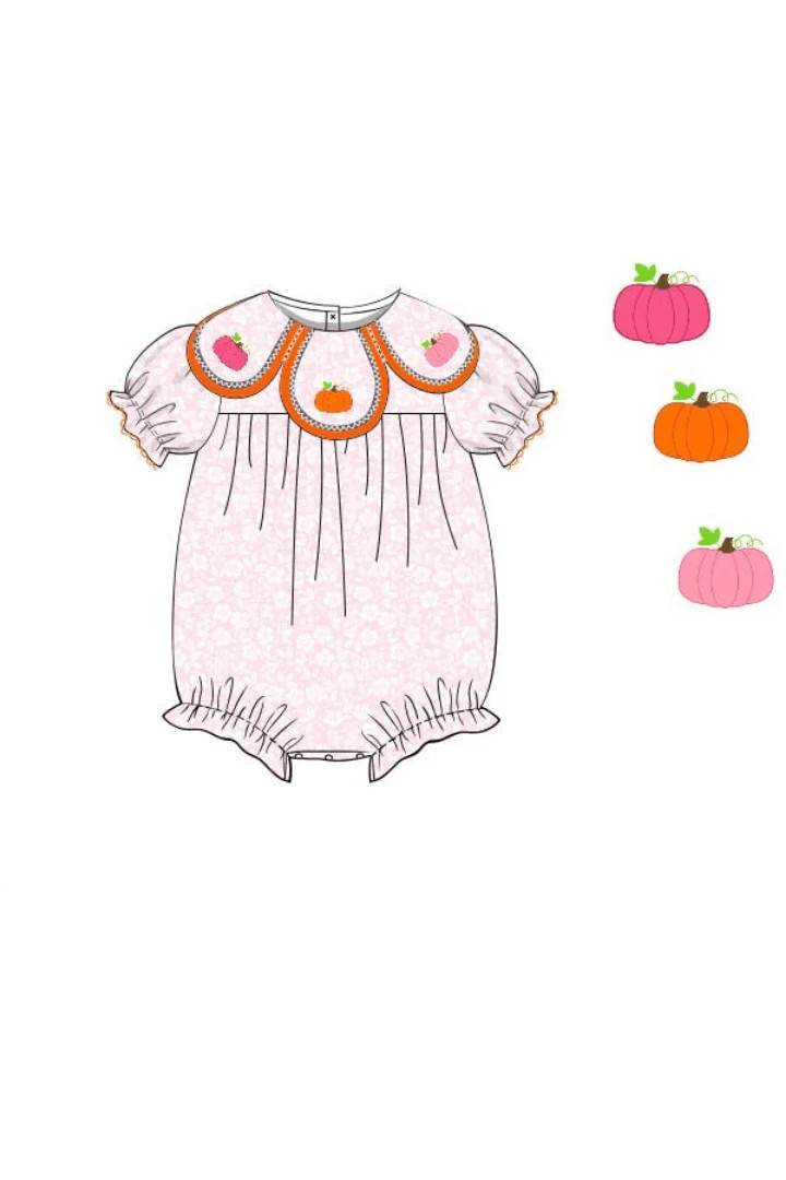 Pre-Order Pink Floral Tulip Pumpkin Bubble | The Smocked Flamingo