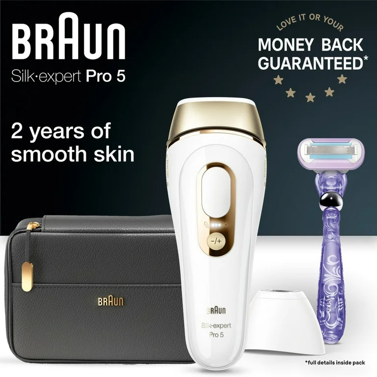 Braun PL5147 Silk Expert Pro5 IPL Hair Removal Device for Women & Men, White-Gold | Walmart (US)