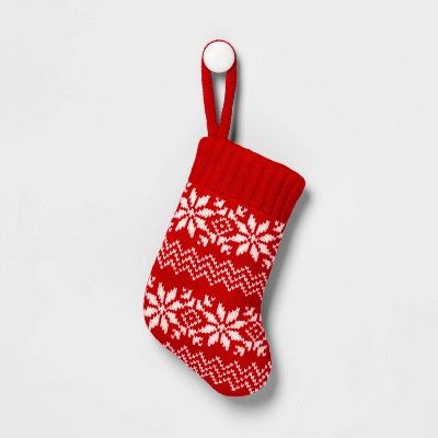 Fair Isle Knit Mini Christmas Stocking Red & White - Wondershop™ | Target