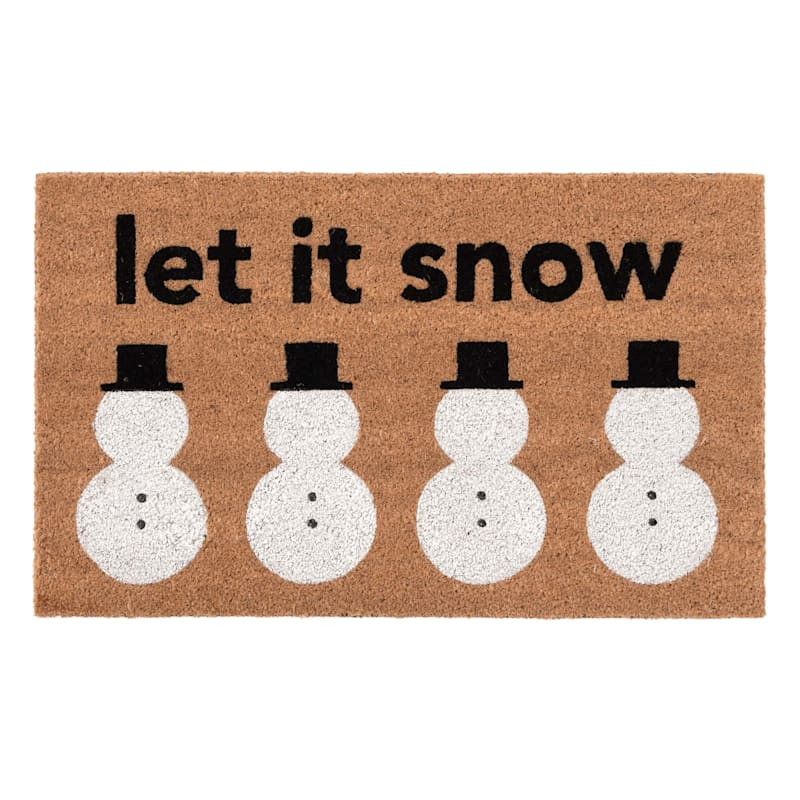 Let It Snow Snowman Coir Mat, 18x30 | At Home