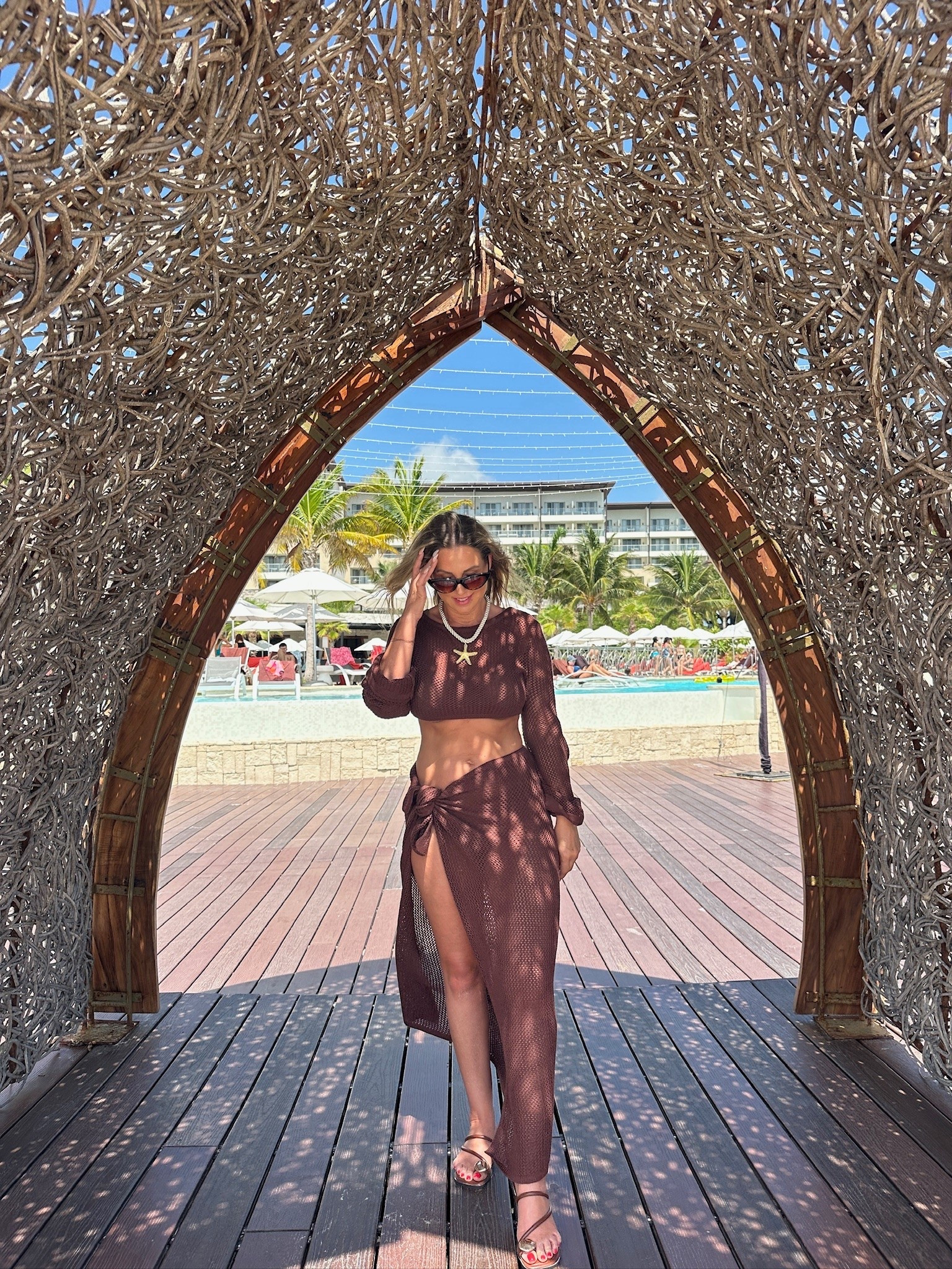 Love this all brown look for today in Mexico! My brown crochet coverup is an Amazon find and I paired it here with my Vetchy bikini! I am also wearing my brown Amazon sandals and my fave sunglasses from SOJOS (use code NICHOLES] for a discount)
All items linked⬆️

#Itkcreator #Itkfinds
#Itkwatchnow #amazon #amazonfinds #summer #summerfinds #coverup #crochet #bikini #sunglasses #vetchy

#LTKgrwm #LTKootd #LTKSwim