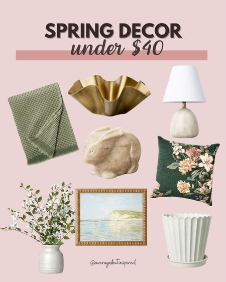 Home decor to shake things up this spring! These pretty pillows, planters, greenery, florals and artwork are all under $40! Add something new to freshen up your space without breaking the bank. 

Pillows | throw pillows | floral | faux flowers | vintage art | bunny | scallops | brass | blanket | lamp

#LTKfindsunder50 #LTKhome