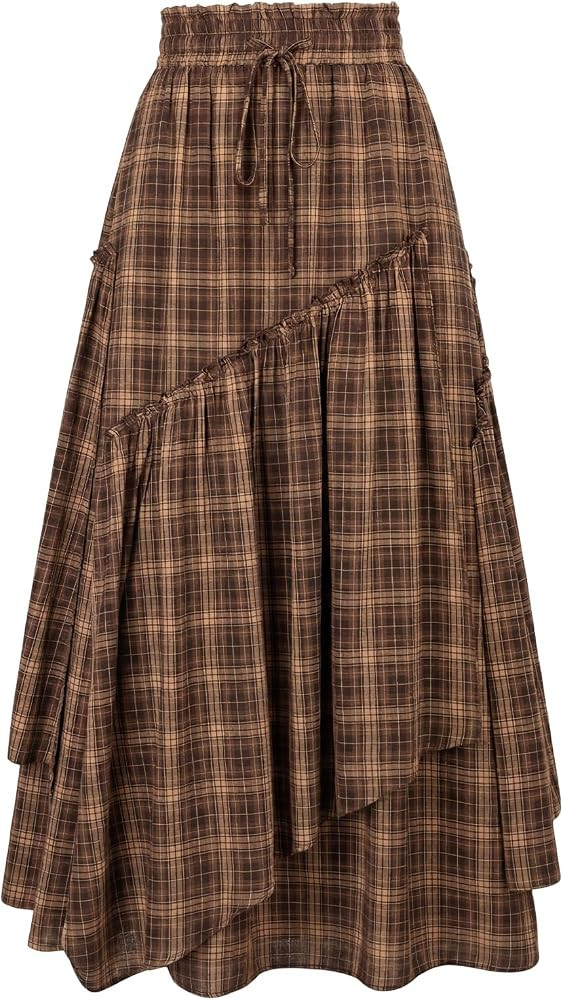 Scarlet Darkness Long Skirts for Women Renaissance Costume Pirate Maxi Skirt Plus Size with Pocke... | Amazon (US)