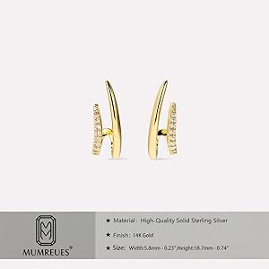 Gold Earrings for Women Trendy 14K Gold Plated Stud Earrings Dainty Minimalist Simple Hypoallerge... | Amazon (US)