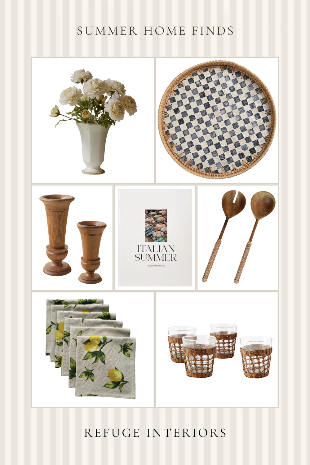 Enjoy a beautiful Italian-inspired summer with these home finds!

Elevate the look when you pair one of our vintage pieces. Visit www.refugeinteriorsbycasey.com for more! 

 #LTKSeasonal #LTKHome
