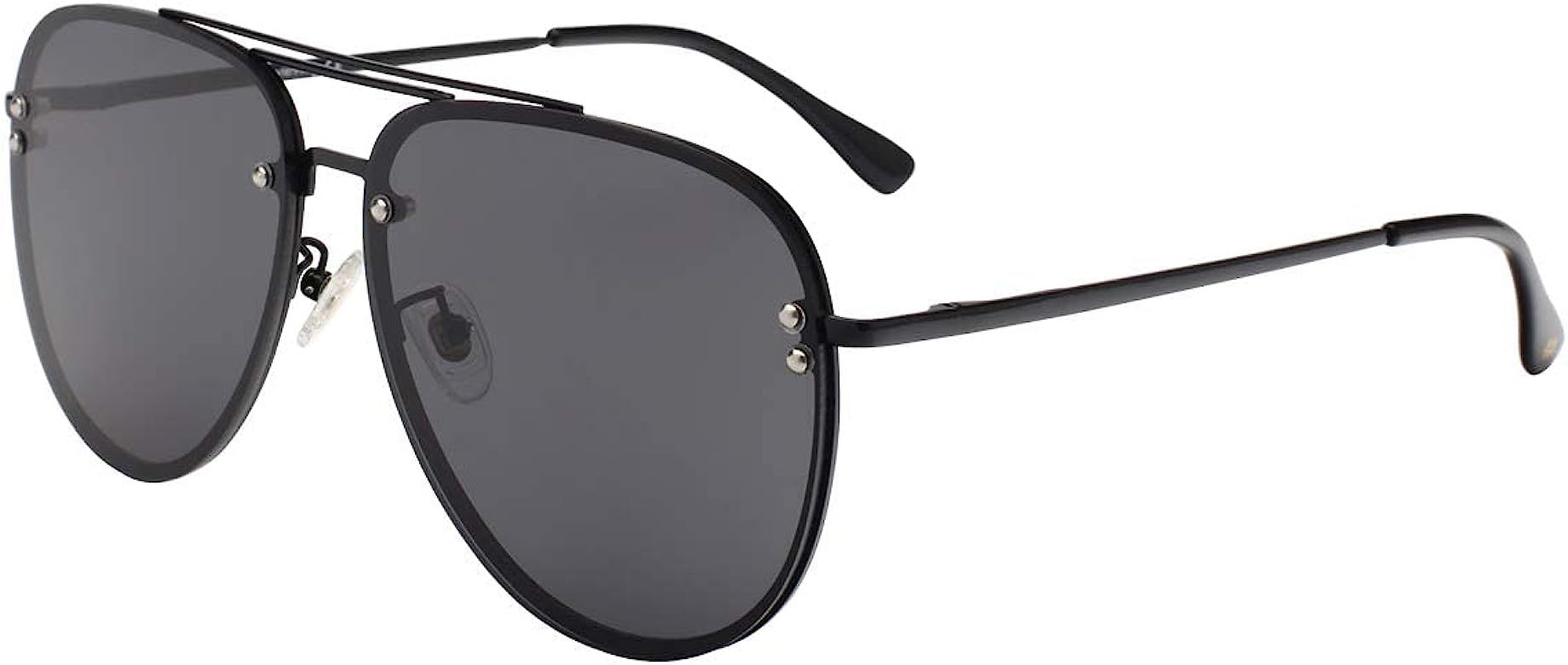 VivienFang Premium Polarized Sunglasses Women, Trendy Black Oversized Aviator Sunglasses for Wome... | Amazon (US)