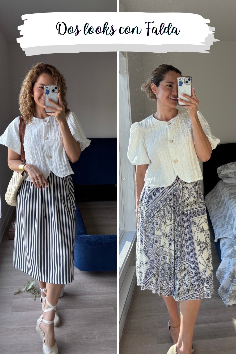 2 outfits con falda midi para un look casual chic

#LTKsummer #LTKstyletip #LTKmodest