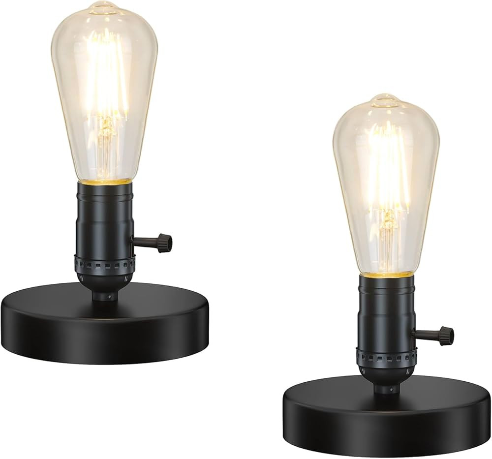 Licperron Vintage Table Lamp Base, E26 E27 Industrial Desk Lamp with Plug in Cord On/Off Switch B... | Amazon (US)