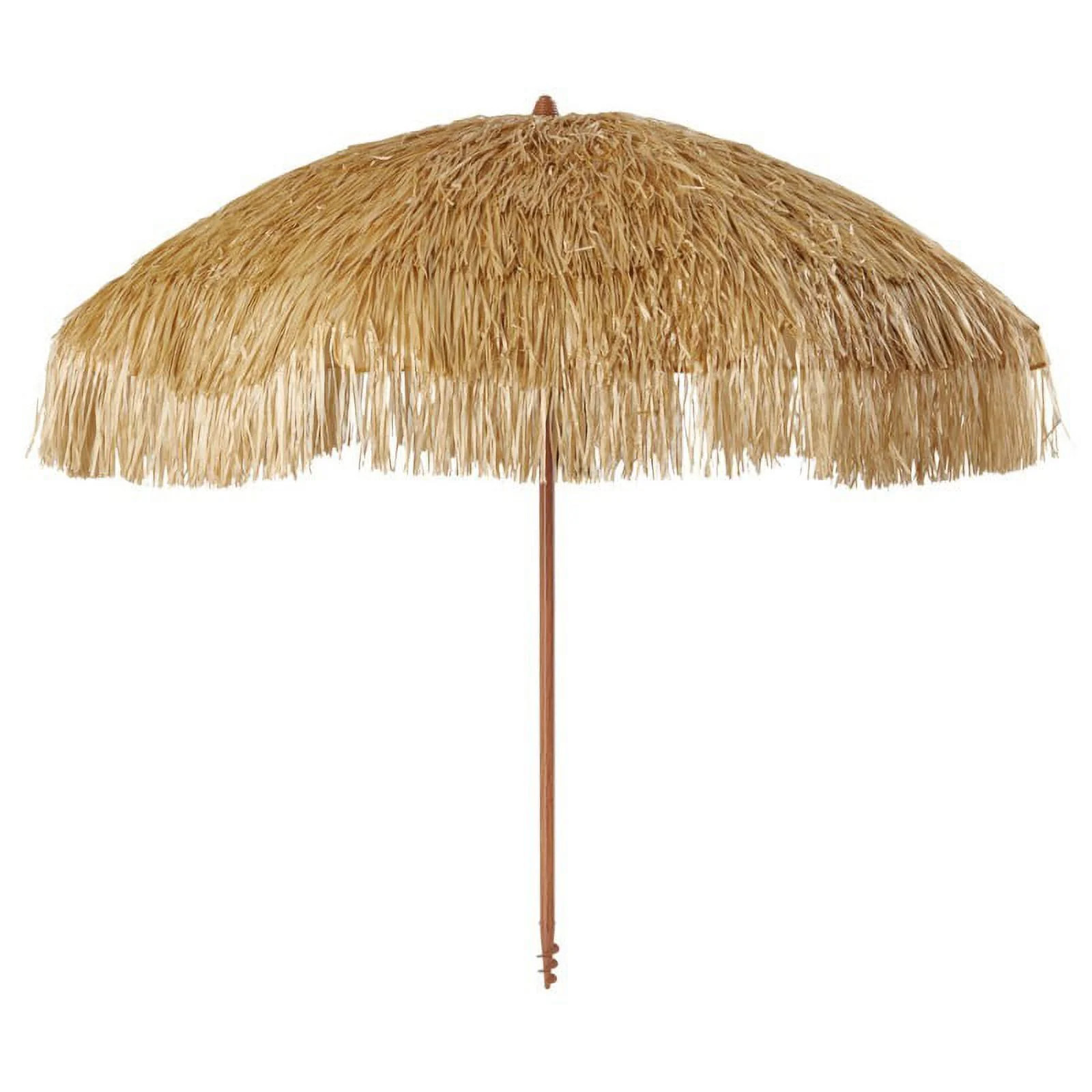 Mainstays 6 feet Thatched Tiki Umbrella Beach Umbrella, Sand Anchor | Walmart (US)