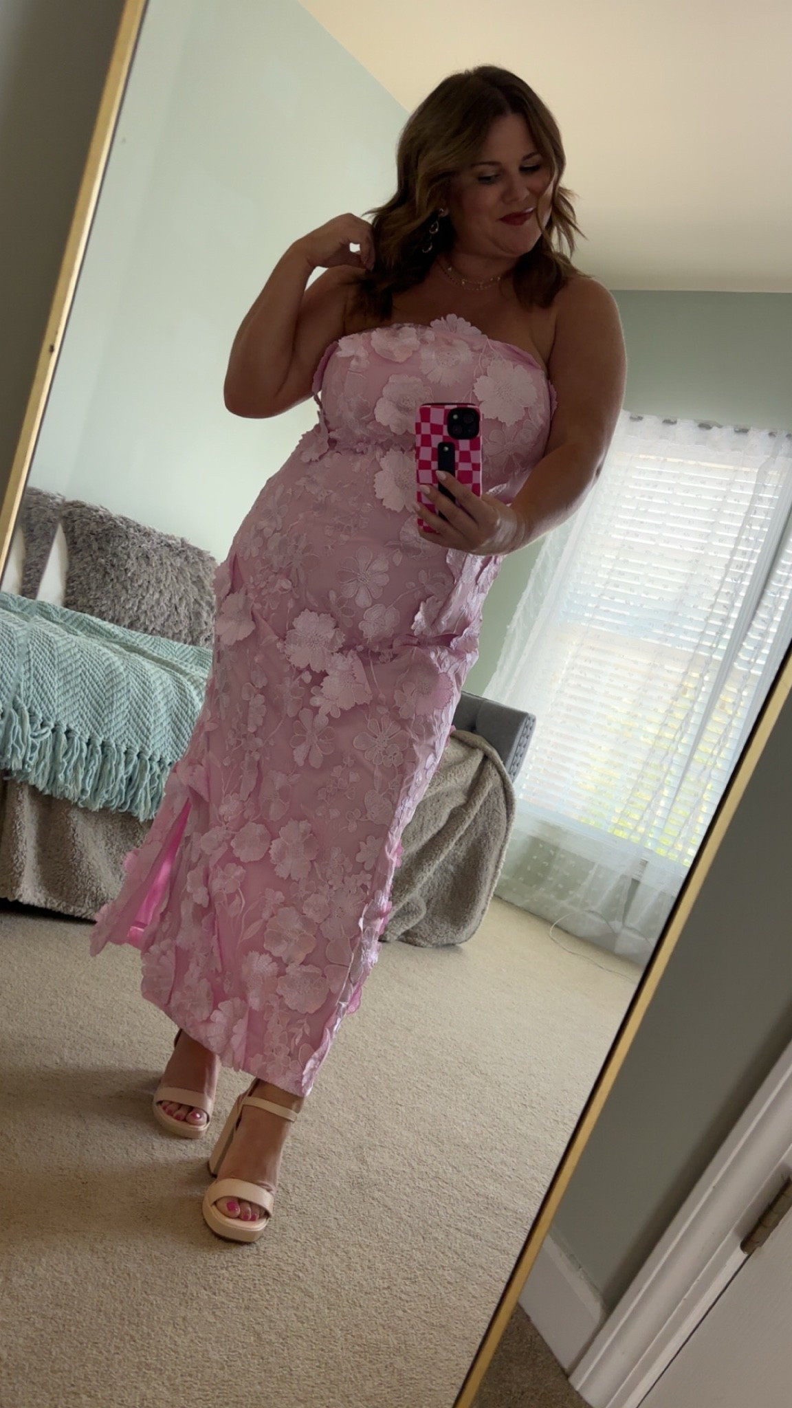 Dress was found at @TJ Maxx! Shoes were so comfortable and love a good platform.

#LTKWedding #LTKootd