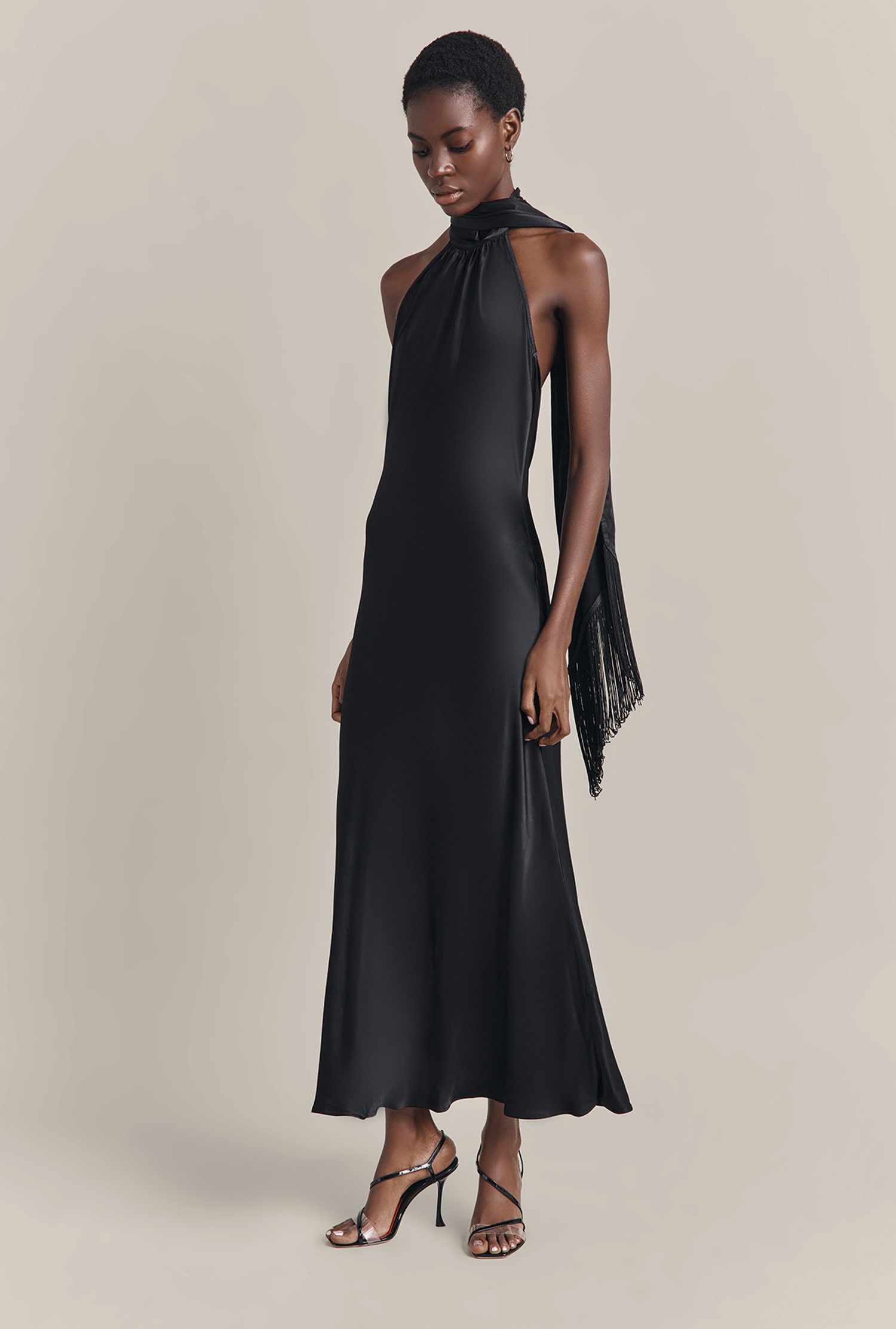 Florence Halter Neck Satin Dress

                        Black | Ghost