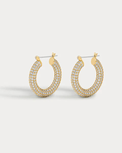 Pave Baby Amalfi Hoops- Gold | Luv Aj Inc.