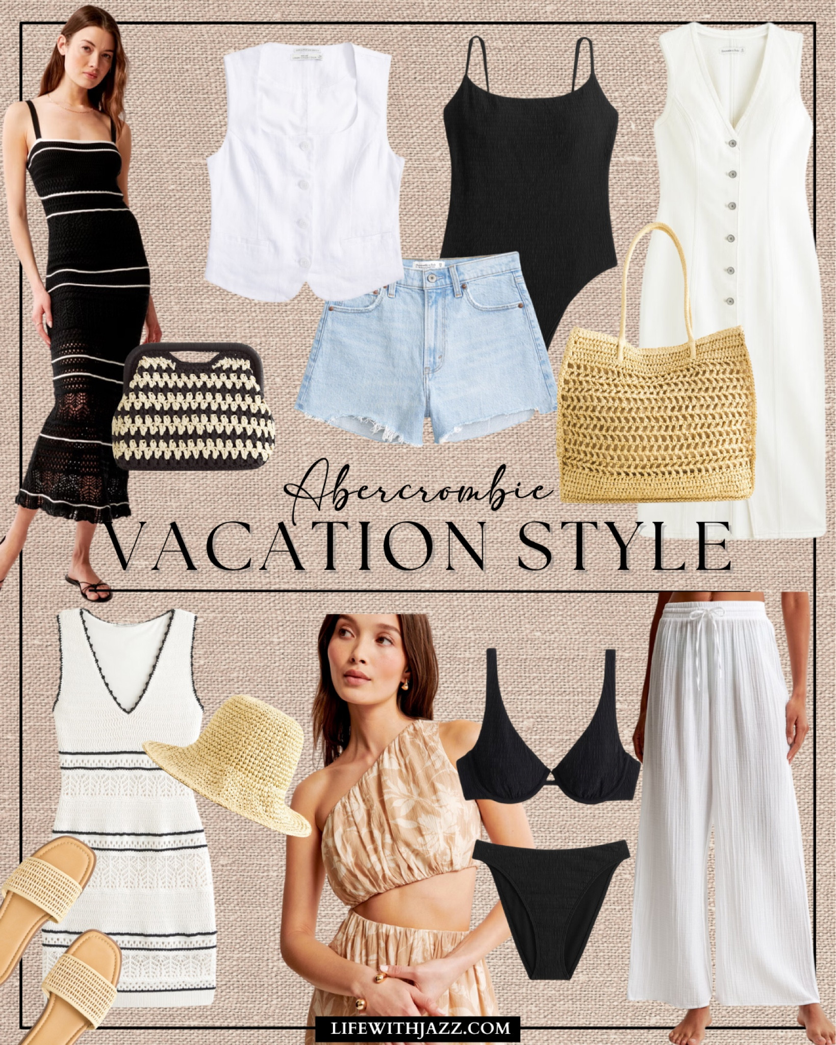 Take 20% off this weekend at Abercrombie! 

Vacation style / travel style / dress / swimsuit / bikini / sandals / straw hat / white pants / vest / tote bag / sale / under $100 

#LTKFindsUnder100 #LTKSaleAlert