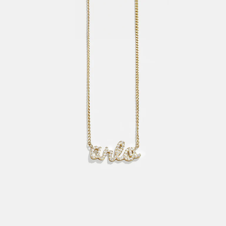14K Gold Custom Nameplate Necklace - Script | BaubleBar
