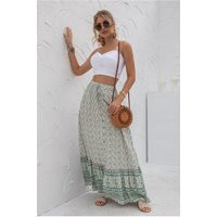 Magnolia Bohemian Green Floral Print Maxi Skirt/Summer Fall | Etsy (US)