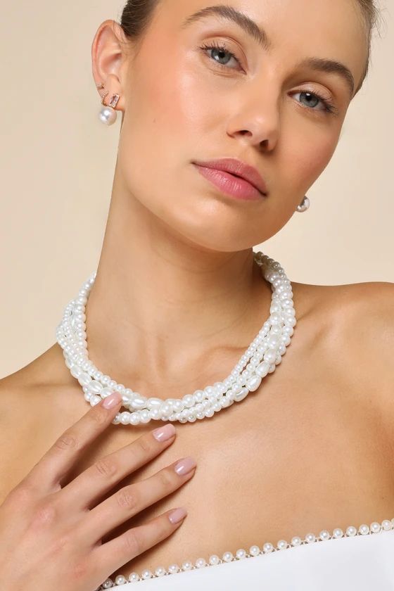 Exceptionally Poised White Pearl Layered Necklace | Lulus