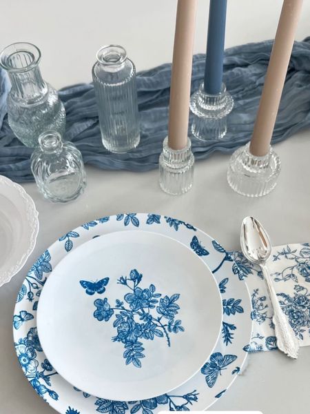 Romantic vintage looking decor for a bridal shower I hosted 🫶🏼 these disposable plates and silverware look so nice and made set up so easy! This set up would be so pretty for Easter or a bridal or baby shower 🤍

Bridal shower decor; baby shower decor; Easter decor; Easter brunch decor; blue and white decor; vintage shower decor; amazon home; Christine Andrew 

#LTKbaby #LTKhome #LTKunder50