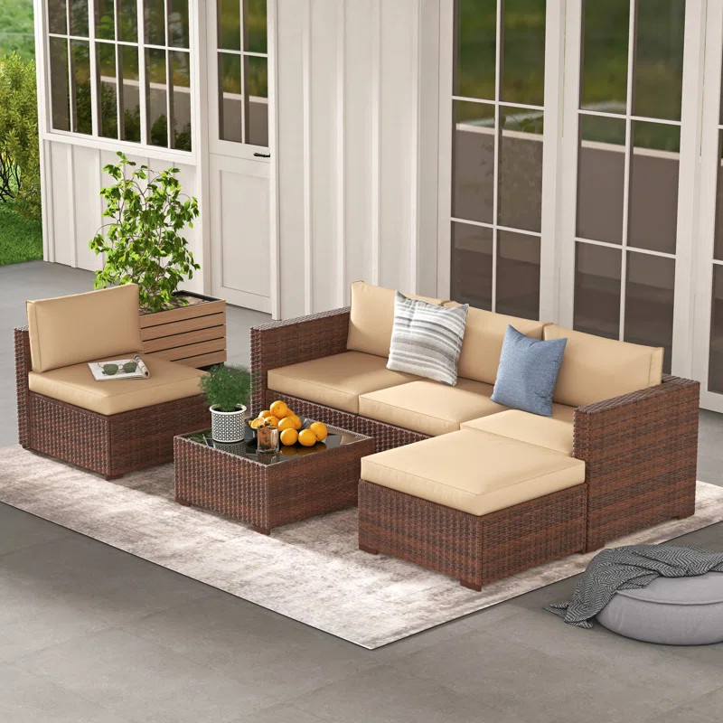 Eudy 5 - Person Outdoor Seating Group with Cushions | Wayfair North America