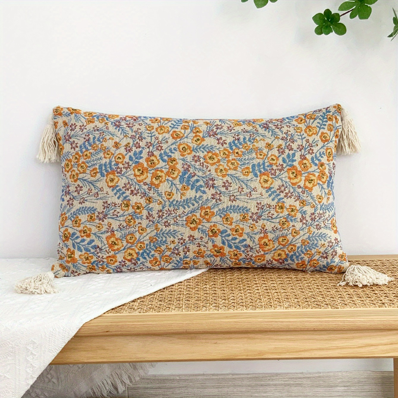Pastoral Flower Jacquard Throw Pillow Cover Pillowcase Sofa - Temu | Temu Affiliate Program