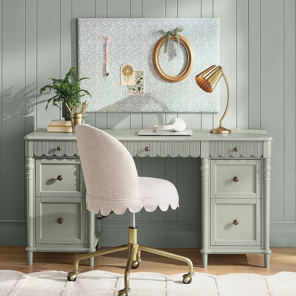 Chris Loves Julia Scallop Storage Desk (65") | Pottery Barn Teen