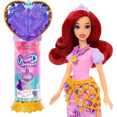 Disney Princess Jewel Reveal Ariel Fashion Doll with 8 Surprises Including Gem Box & 10 Accessories | Target