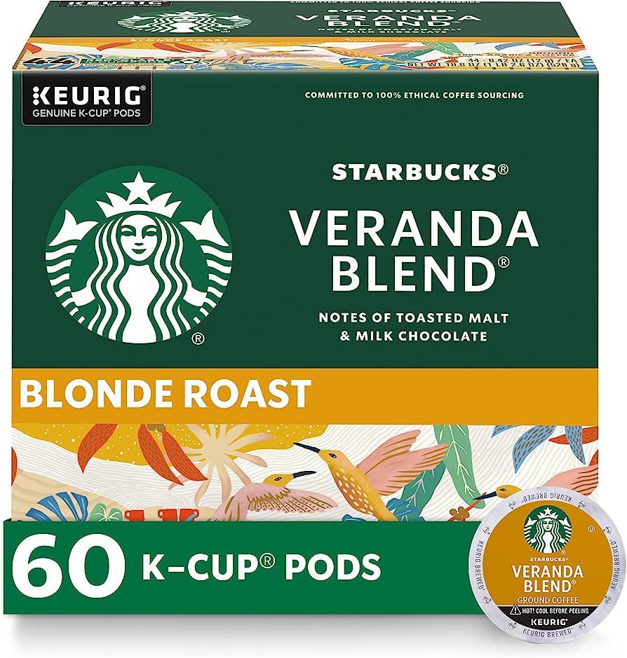 Starbucks K-Cup Coffee Pods—Starbucks Blonde Roast Coffee—Veranda Blend for Keurig Brewers—... | Amazon (US)