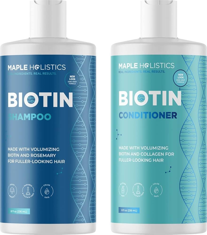 Volumizing Biotin Shampoo and Conditioner Set - Sulfate Free Shampoo and Conditioner for Dry Dama... | Amazon (US)