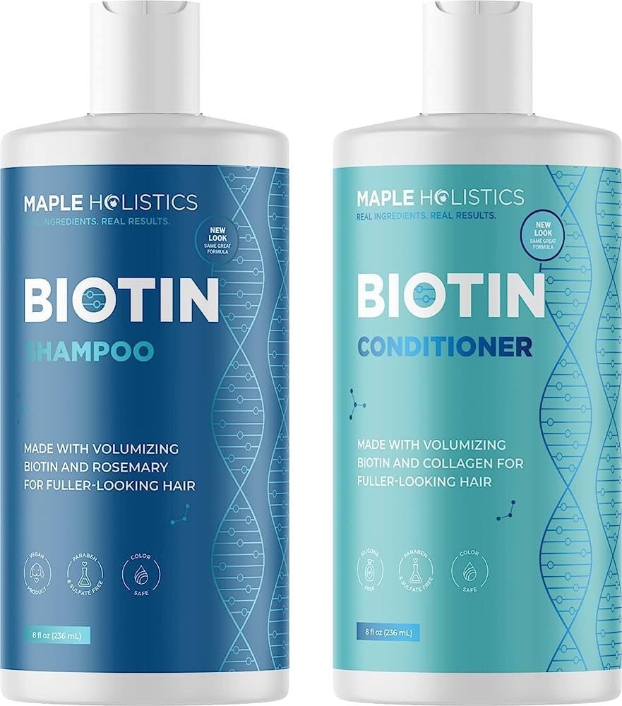 Volumizing Biotin Shampoo and Conditioner Set - Sulfate Free Shampoo and Conditioner for Dry Dama... | Amazon (US)
