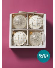 4pc 3in Glass Web Ornaments | HomeGoods