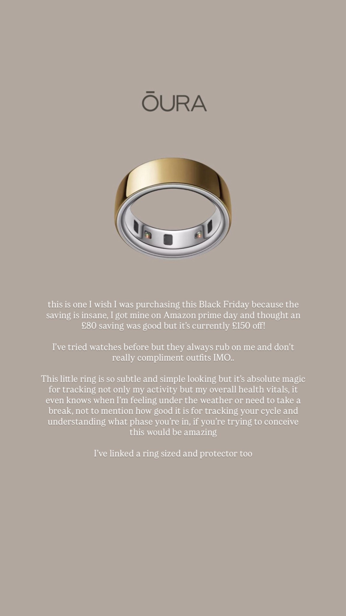 An incredible Black Friday saving - I can vouch for this ring as I absolutely love mine! I’ve never seen it priced so low 

#LTKCyberWeek #LTKfitness #LTKgiftguide