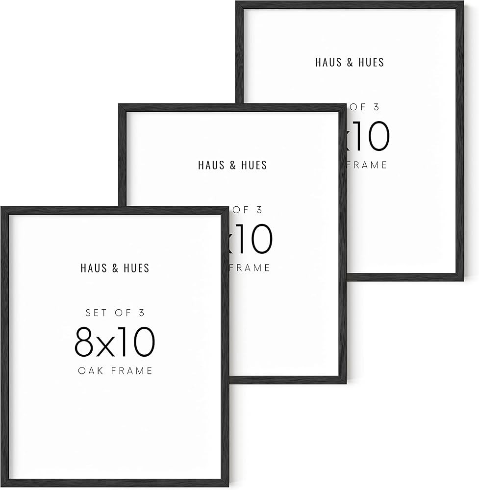 Haus and Hues 8"x10" Black Oak Wood Frames Set of 3 - 3 8x10 Poster Frame For Three 8x10 Wooden F... | Amazon (CA)