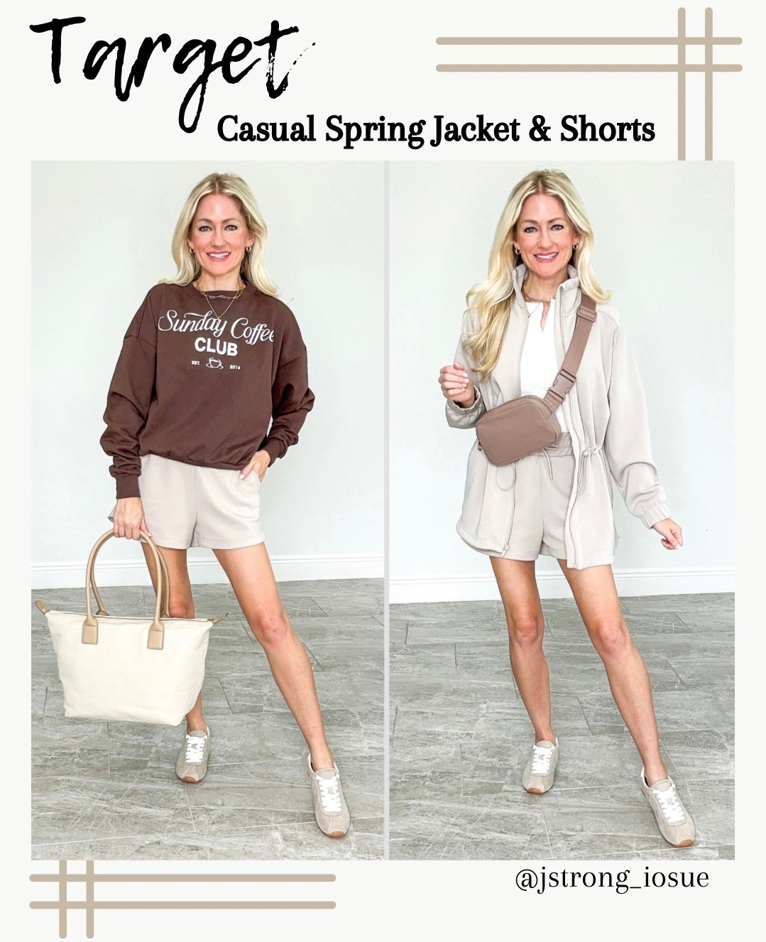 Casual Jacket for Spring from Target! Longer length and can be worn with leggings. Cinch at waist for a more fitted look. Option to wear matching Athleisure shorts with it. Shorts have pockets and are high waisted, 3.5 inch inseam. Chocolate brown sweatshirt is fleece lined. Sneakers are a look for less. 

#LTKStyleTip #LTKFindsUnder50
