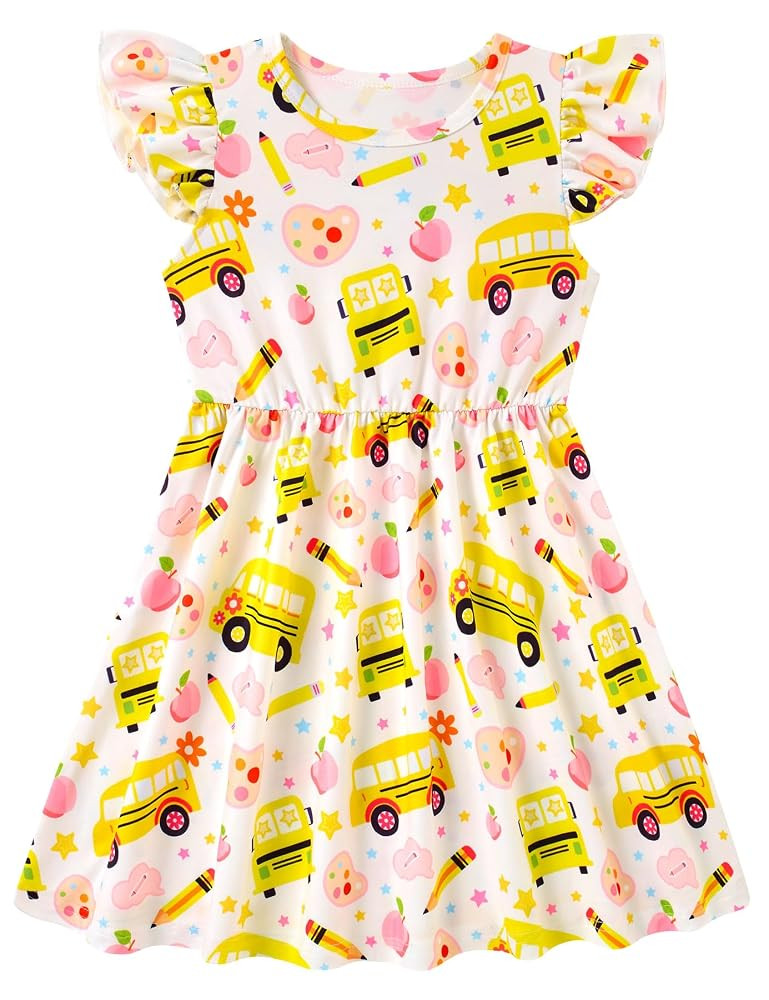 RAISEVERN Back to School Dresses for Girls Sleeveless Ruffle Sundress Outfits | Amazon (US)