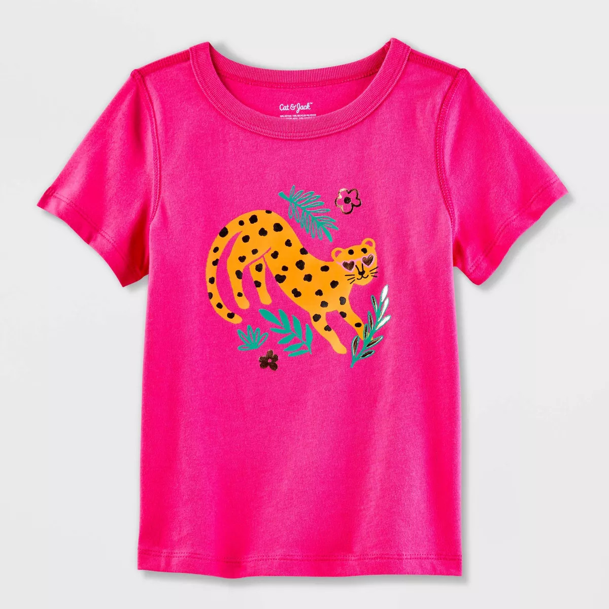 Toddler Adaptive Leopard Short Sleeve Graphic T-Shirt - Cat & Jack™ Bright Pink | Target