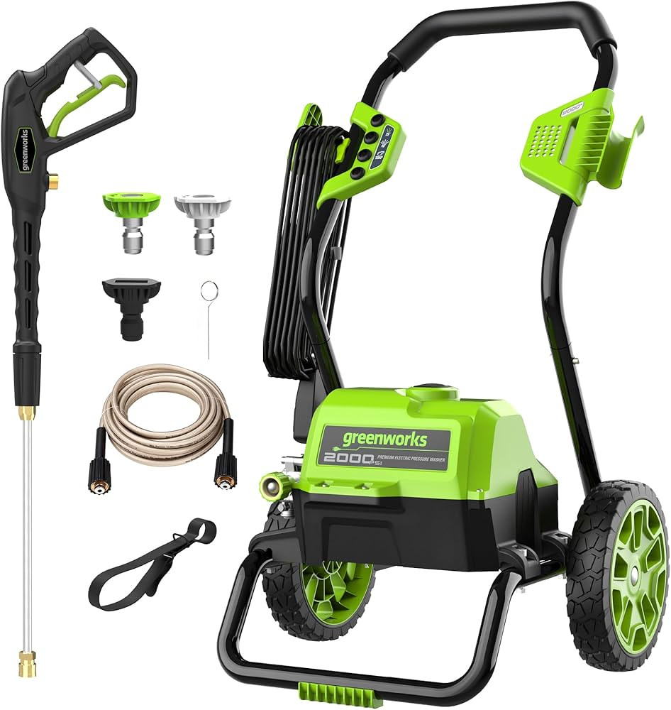 Greenworks 2000 Max PSI @ 1.1 GPM (13 Amp) Electric Pressure Washer (Black Frame) PWMA Certified,... | Amazon (US)