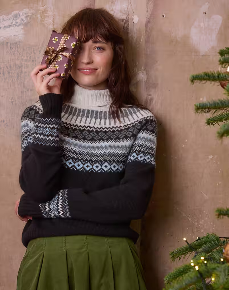 Supersoft Lambswool Fair Isle Yoke Polo | Brora