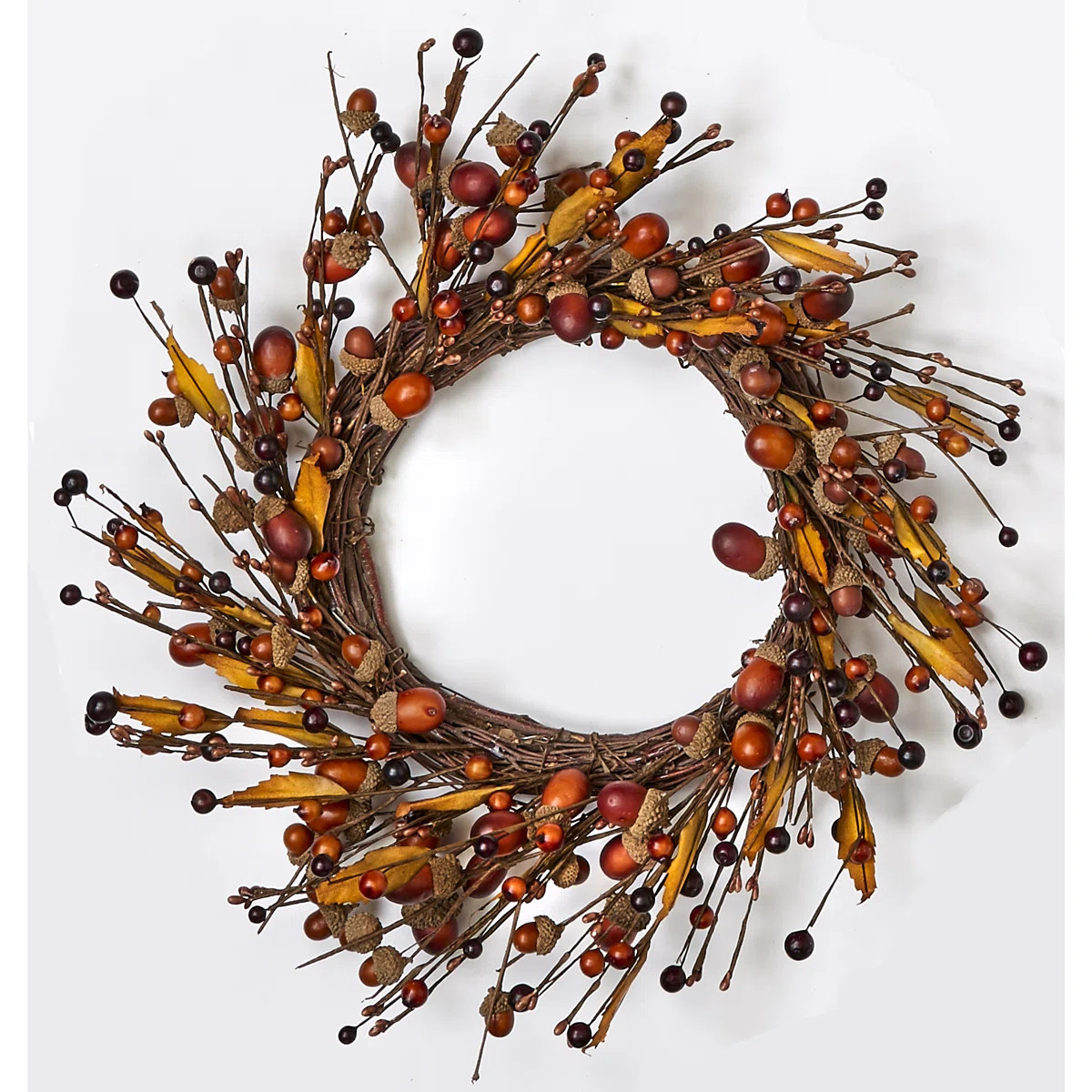 14" Fall Acorn & Leaf Wreath | Wayfair North America