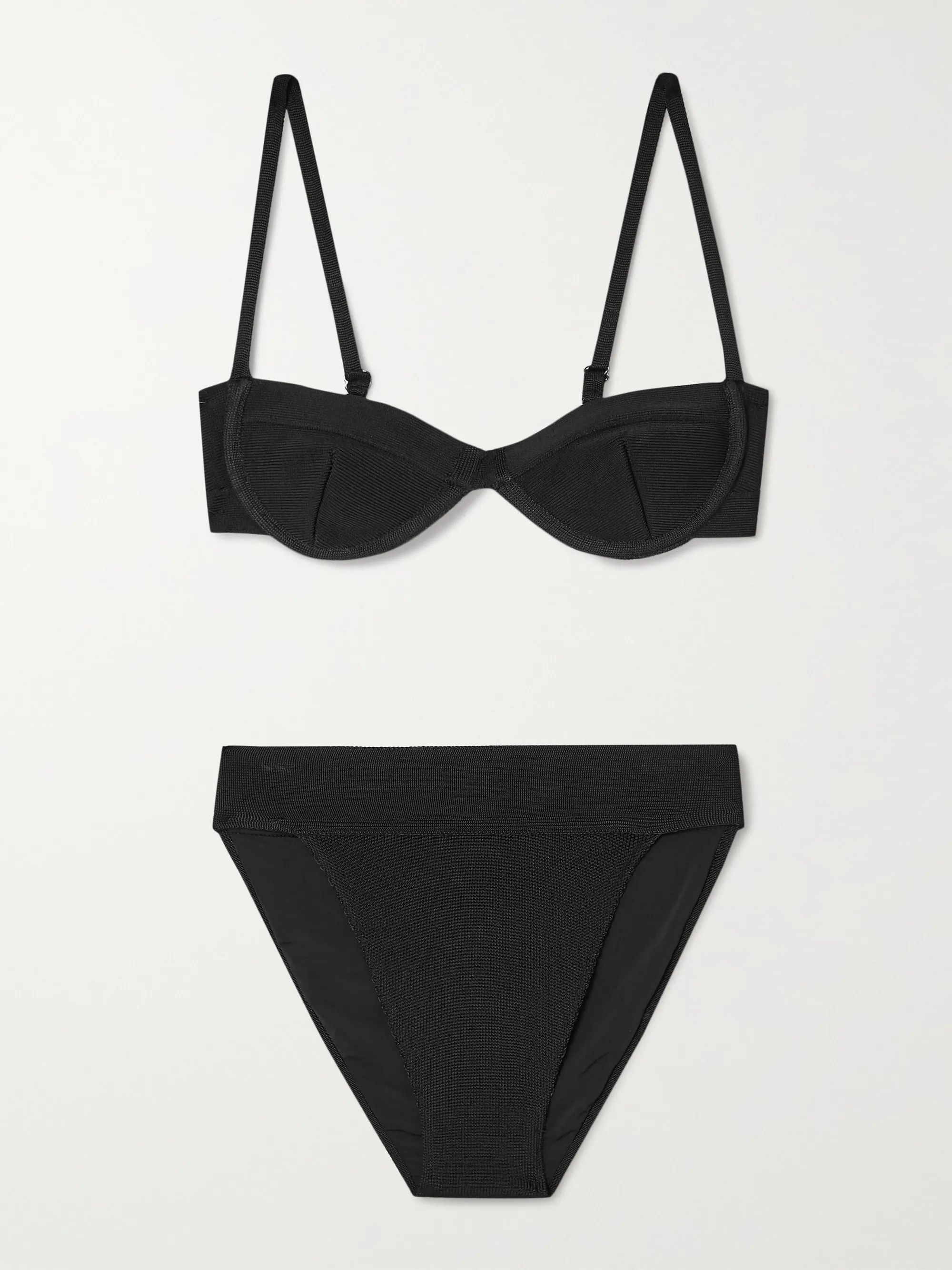 Black Vintage stretch-knit underwired bikini | Haight | NET-A-PORTER | NET-A-PORTER (US)