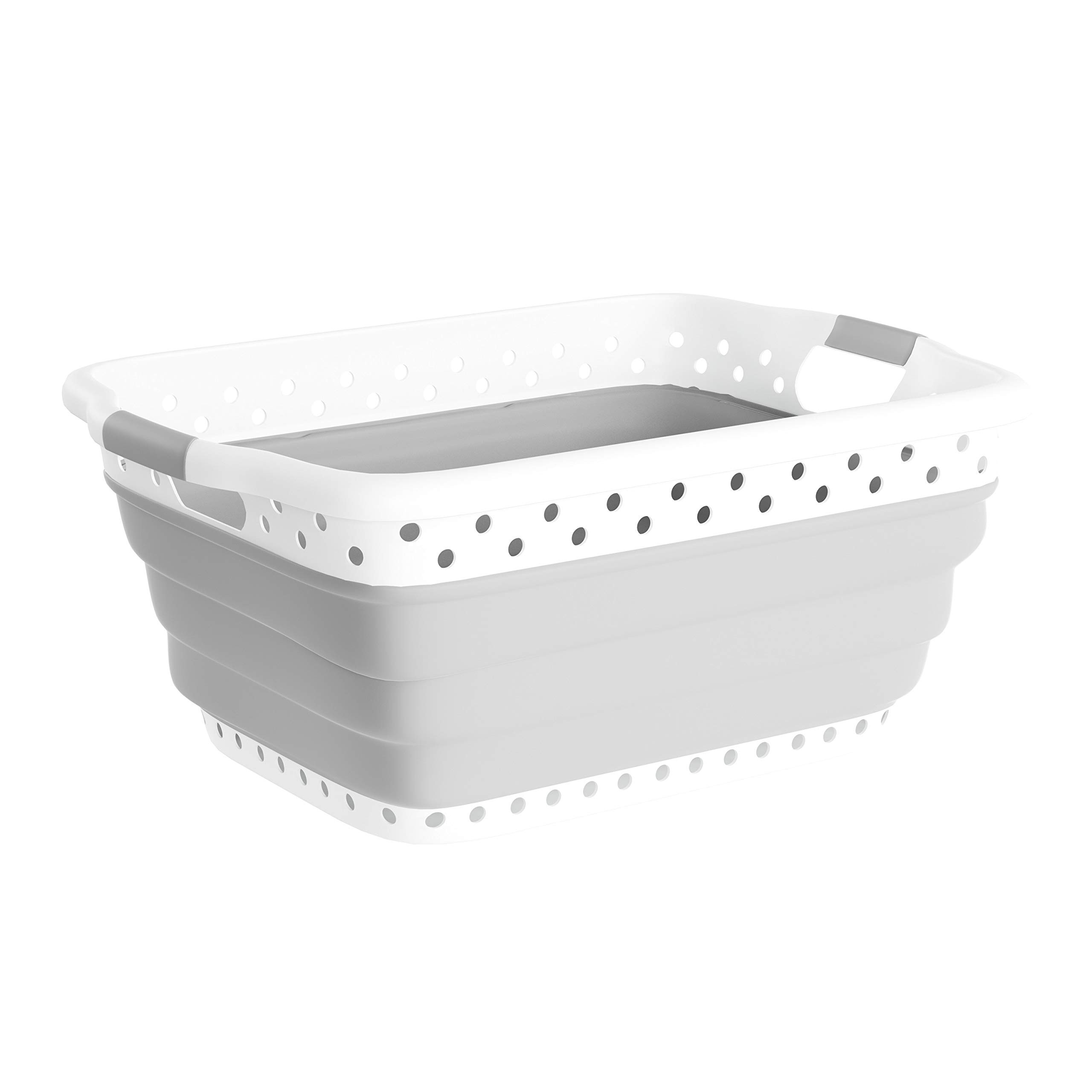 Lavish Home Collapsible Plastic Laundry Basket - Space-Saving Portable Clothes Hamper with Comfor... | Amazon (US)