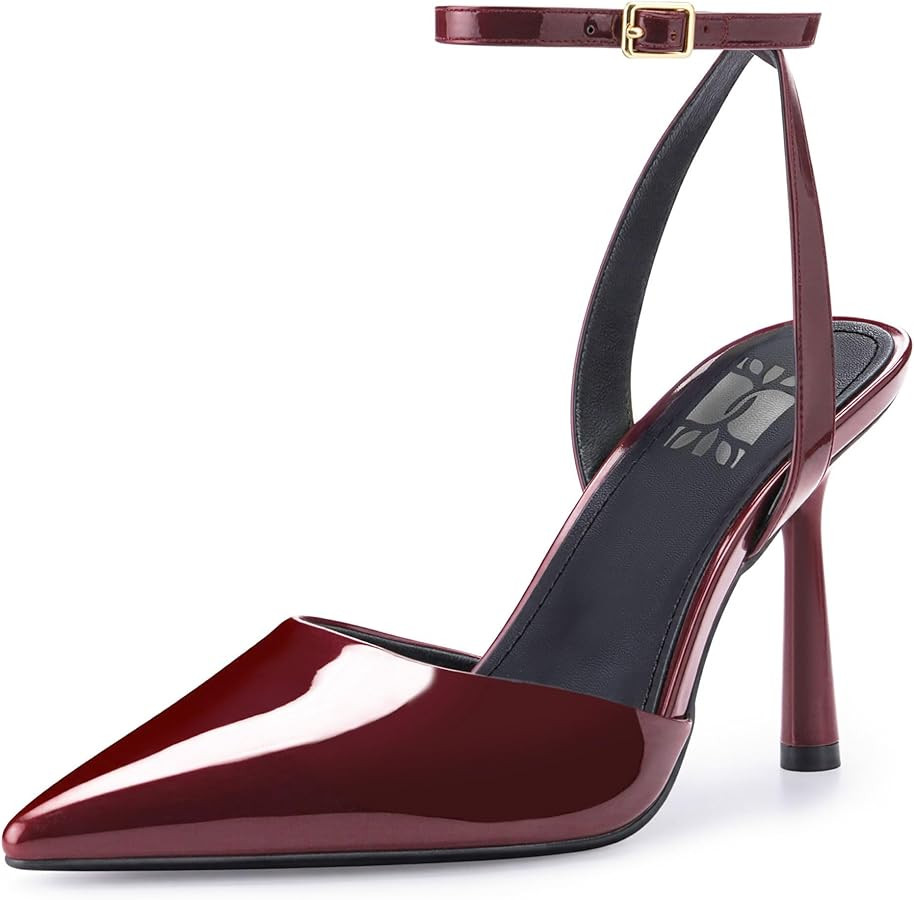 WIRALOMI Heeled Sandals for Women Pumps Pointed Toe Heels with Ankle Strap Closed Toe High Heels ... | Amazon (US)