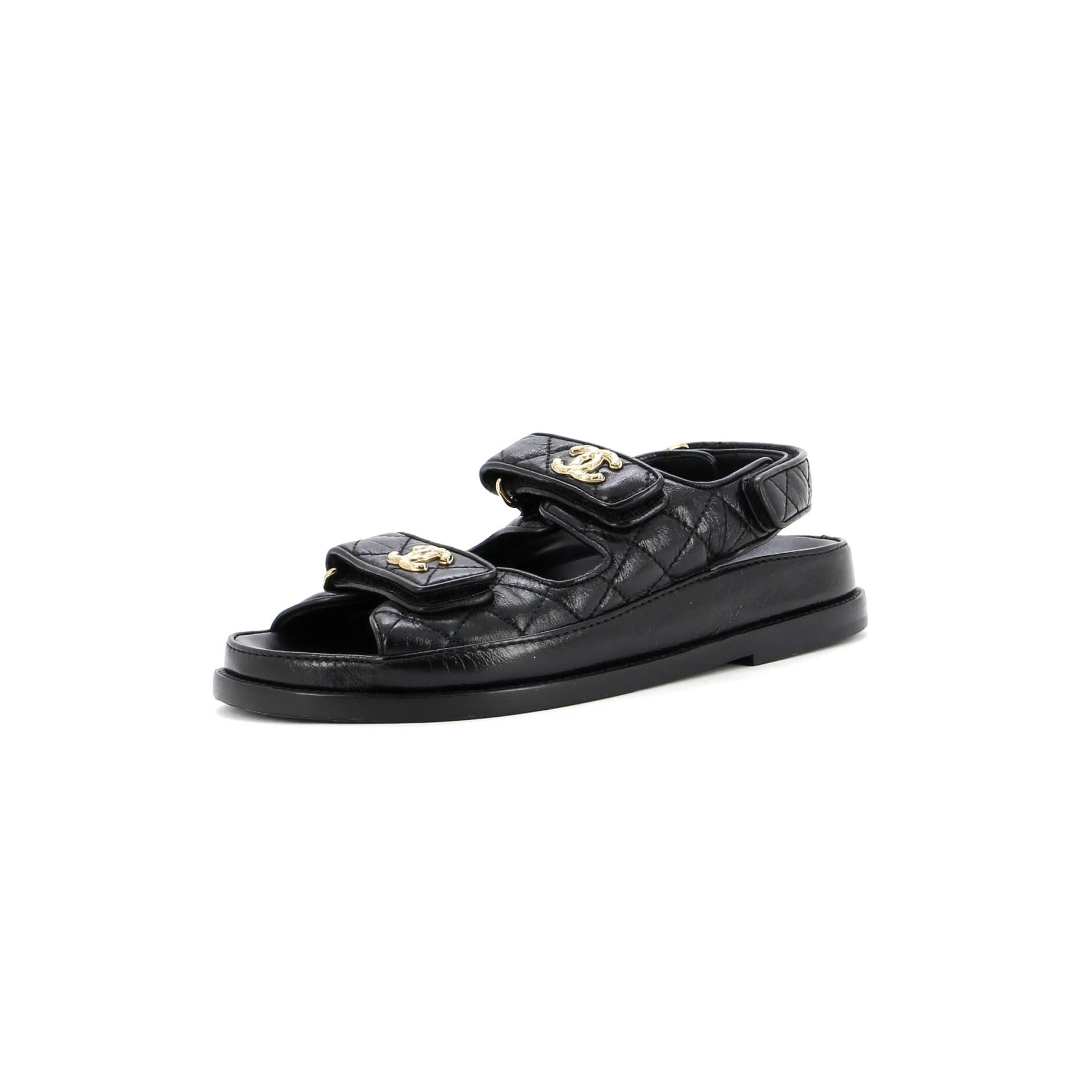 Women's Velcro Dad Sandals Quilted Leather | Shop Simon