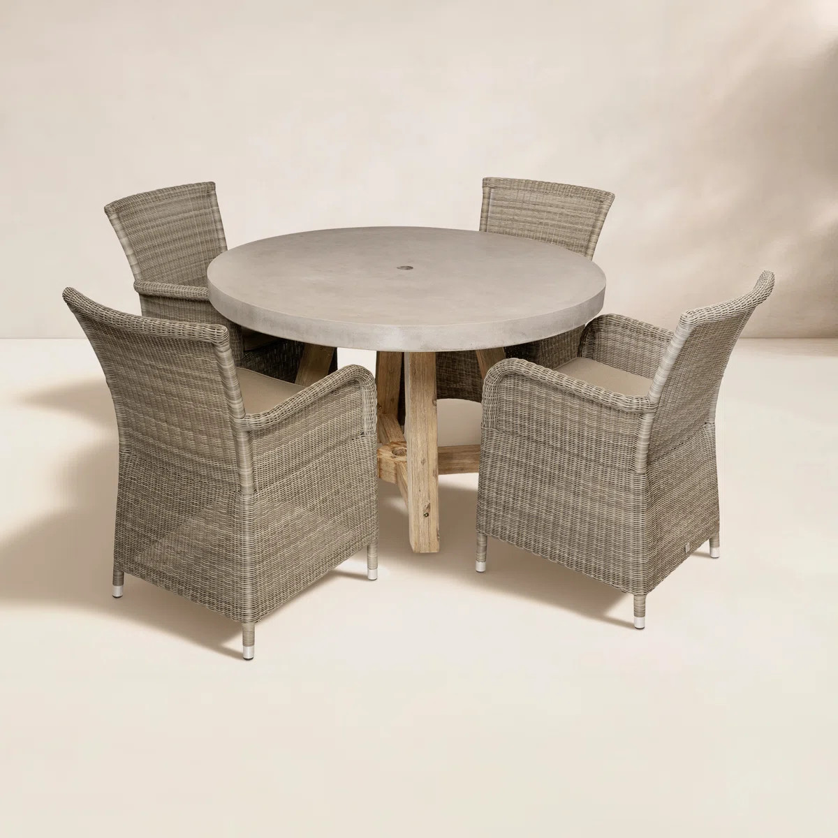Isabela Round 4 - Person 47'' L Outdoor Restaurant Dining Set | Wayfair North America