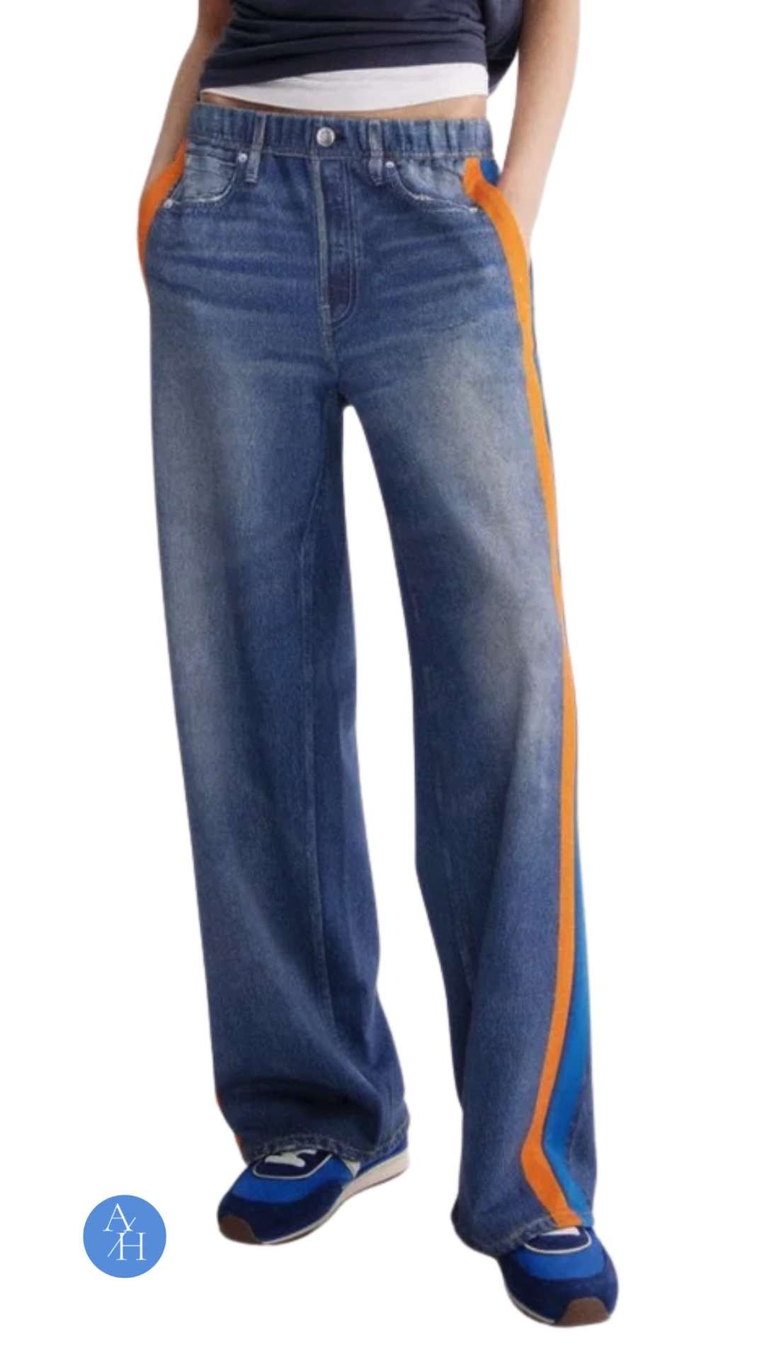 A limited-edition pull-on track pant with a hyperrealistic “denim” print, designed in ultra-soft cotton for all-day comfort. The elastic waistband, hidden side-seam pockets, and vibrant side stripes give you the look of lived-in jeans with the ease of elevated sweats. Comfortable, walkable, and game-day ready—this is the statement everyday pant you’ll reach for on repeat. 

 #LTKootd #LTKActive