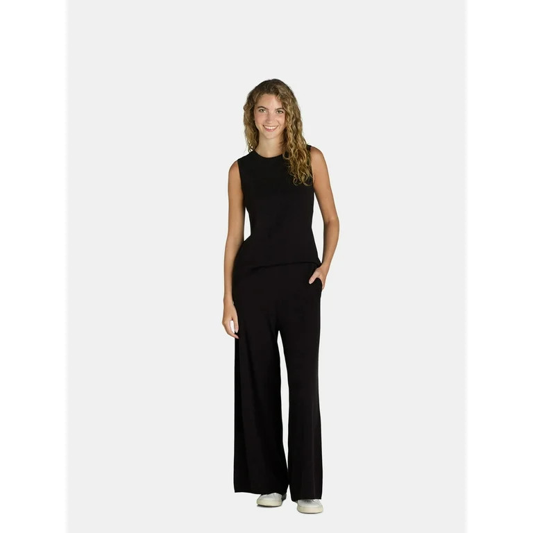 Time and Tru Women's and Women's Plus Sweater Tank Top and Wide Leg Pants Set, 2-Piece, Sizes XS-... | Walmart (US)
