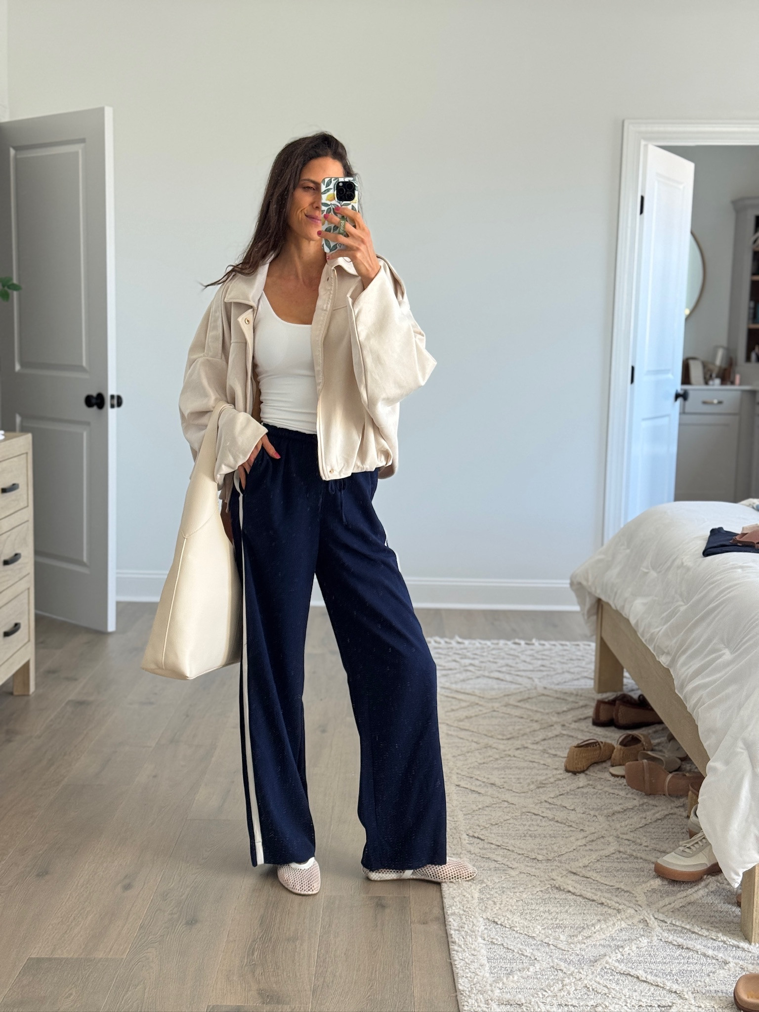 Neutrals + comfy pieces will always be my go-to
This outfit is easy, relaxed, and still looks put together
wide leg pants, neutral outfit, white tank top, lightweight jacket, casual outfit, everyday style


#LTKSeasonal #LTKootd #LTKmomlife