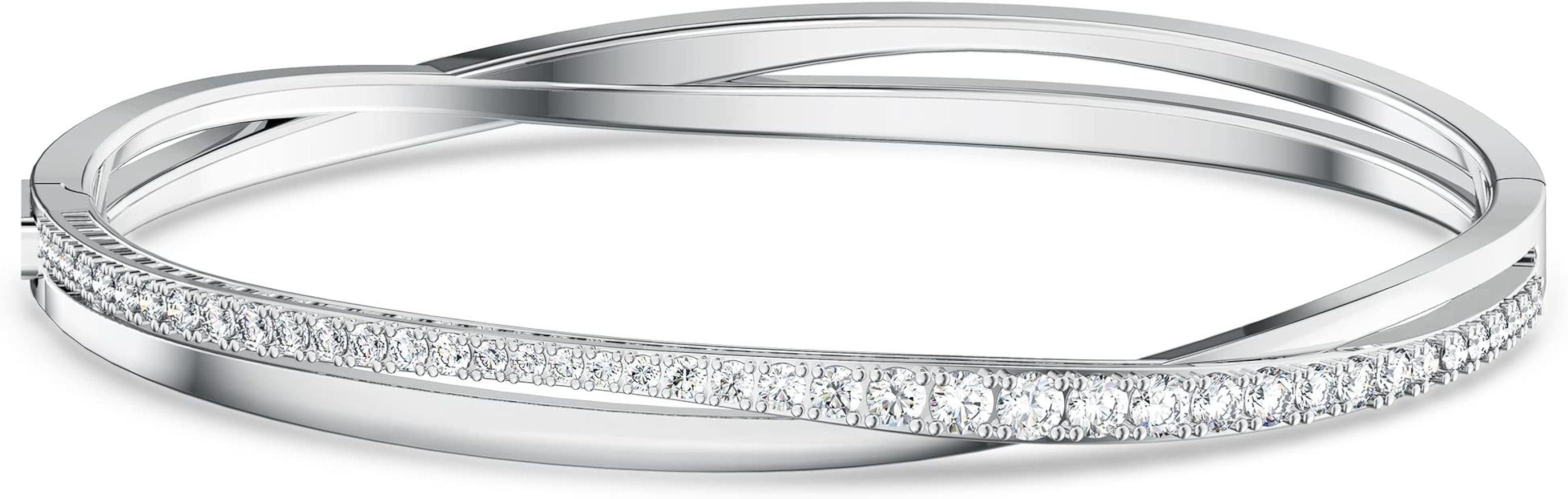 SWAROVSKI Twist Rows Crystal Bracelet Collection, Rhodium & Rose Gold Tone Finish, Clear Crystals | Amazon (US)